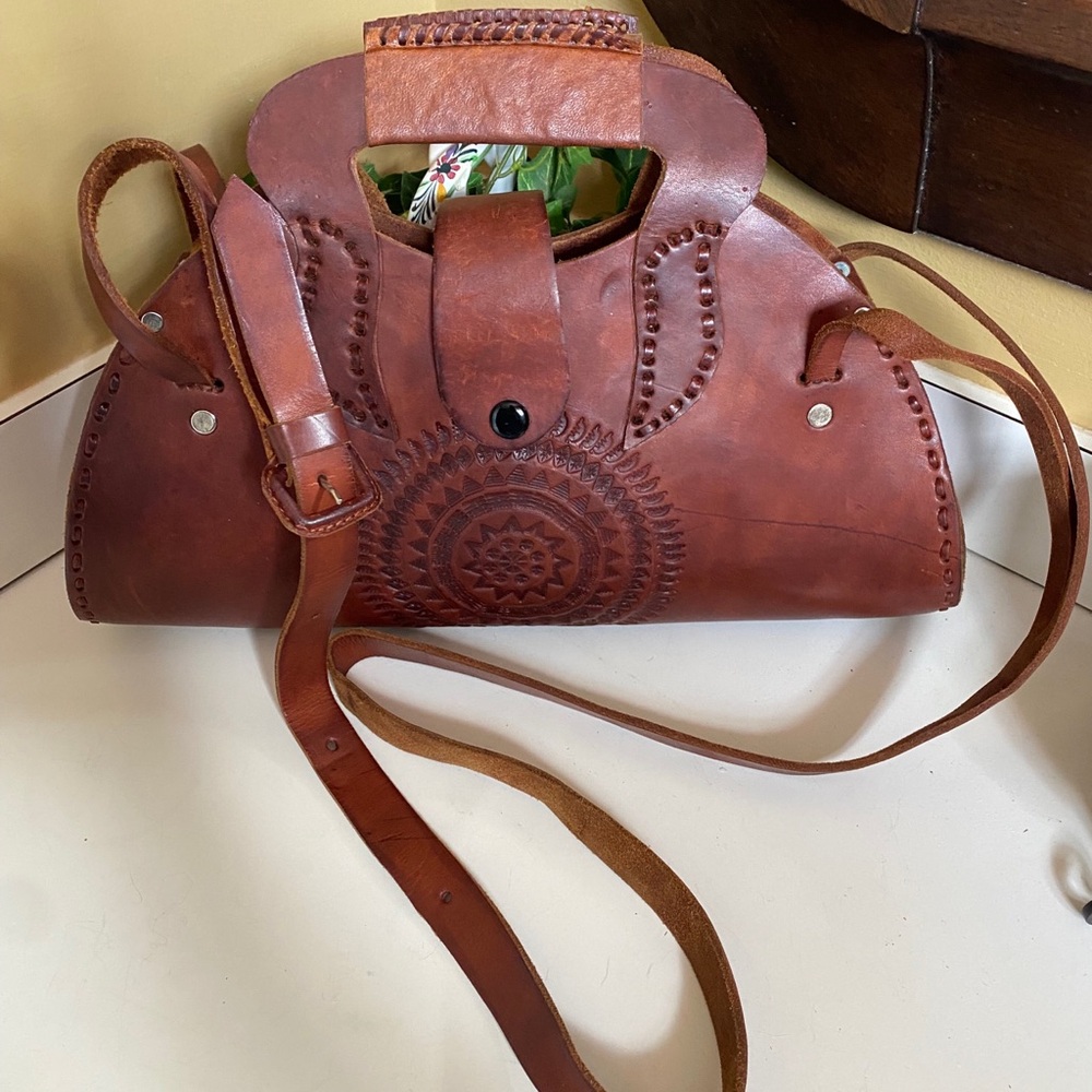 Handcrafted Genuine Leather Mayan Crossbody